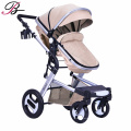 Altos buggies de paisagem contra o carrinho de bebê à prova de explosão, sentado, deitado, Flor Folding Baby Stroller 3-in-1